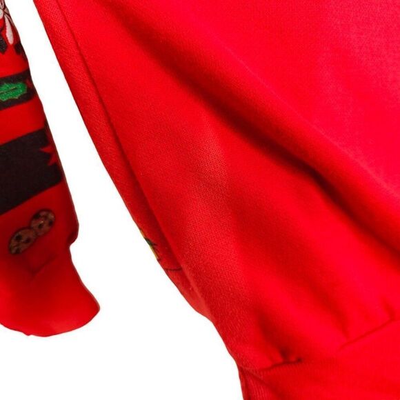 Christmas Teddy Bear Sweatshirt Vintage 90s All Over Print Made In USA Mens - Picture 5 of 7